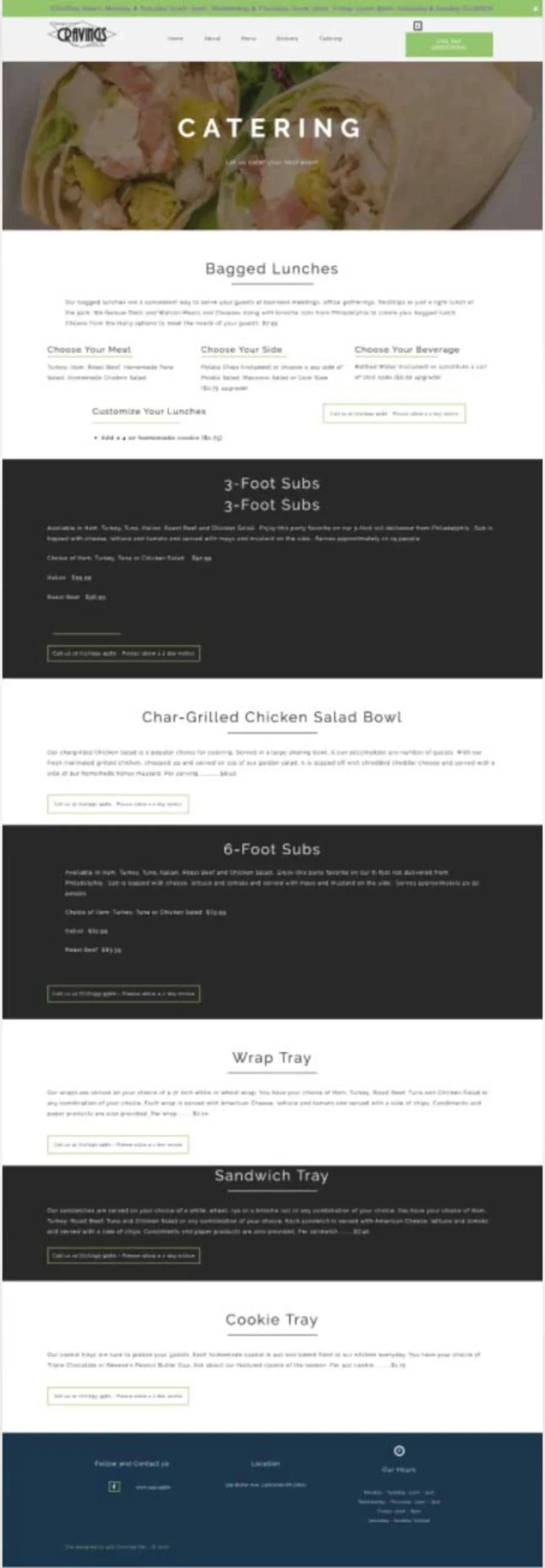 Cravings Deli About Page - Case Study