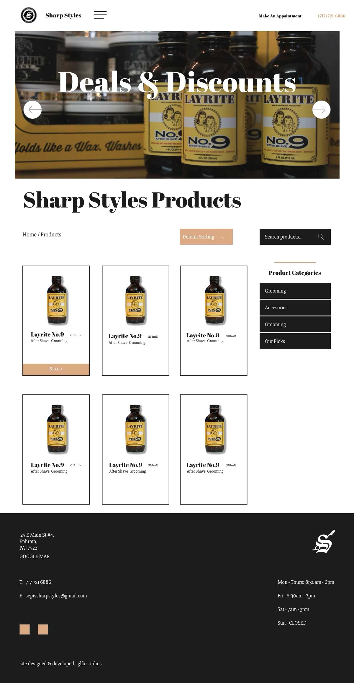 Sharp Styles Products Page - Case Study